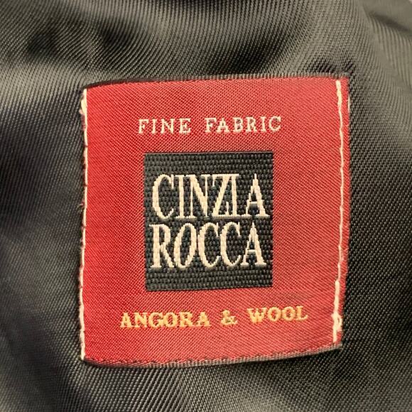 CINZIA ROCCA Size 8 Black White Wool Angora Zig Zag Jacket - Picture 6 of 8